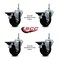 Service Caster 35 Inch Soft Rubber 38 Inch Threaded Stem Caster Set with Brake SCC-TS20S3514-SRS-PLB-381615-4 - alternate 4